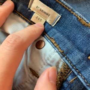 Madewell 8 Skinny Jeans Miranda Wash